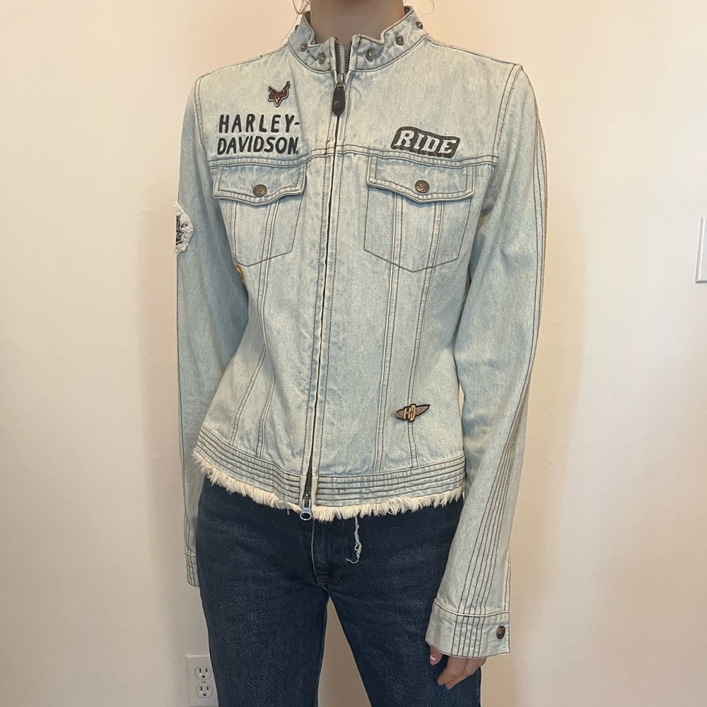 90s ladies Harley patch jacket